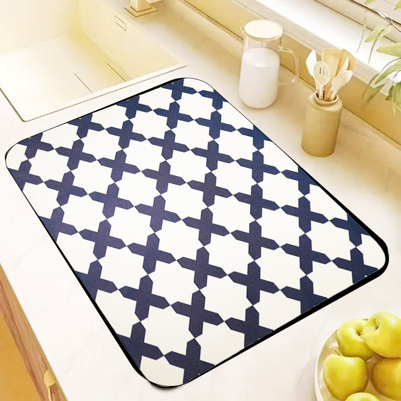 Anti-Slip Dish Drying/Dining Table Mat-Water Absorbent Moroccan Design