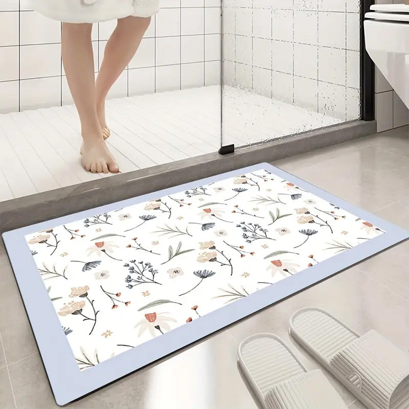 Floor Bath Mat Absorbent Non-Slip-Diatomite Design