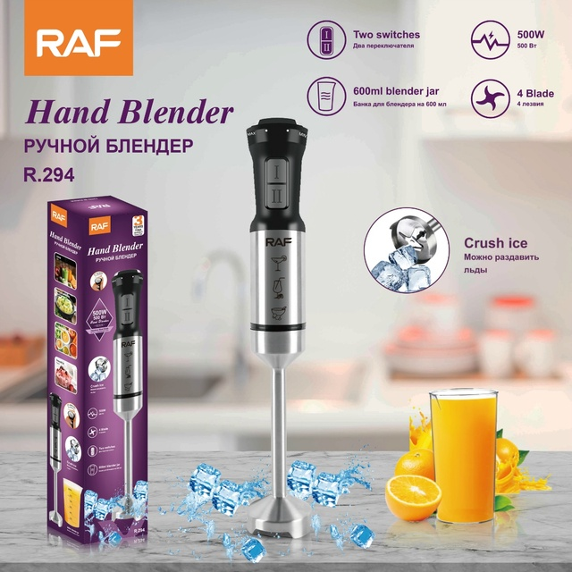 RAF Imported High Quality Heavy Duty Full Stainless Steel Body Hand Blender Stick Mixer 600W