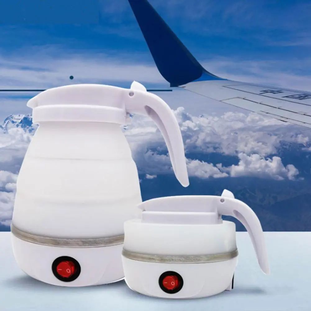 Foldable Kettle Coffee Pot Tea Kettle 1L Electric Space-saving ABS Camping Home Travel Outdoor Heating Hot Water Cup